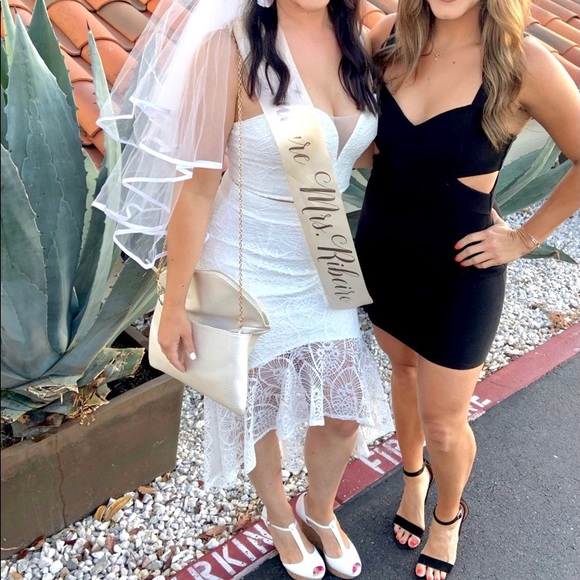 Lulu’s Perfect Plus One White Lace High-low Two-piece Dress - Picture 6 of 9